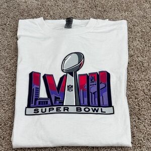 Super Bowl 58 Gildan Heavy Cotton White T-Shirt XL New, Never Worn